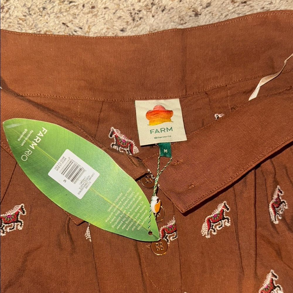 FARM Rio Brown Patterned Trousers - Picture 2 of 5